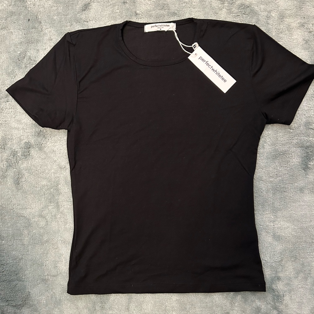 Perfectwhitetee NWT Black ‘Tai’ Modal Crew-Neck T-shirt